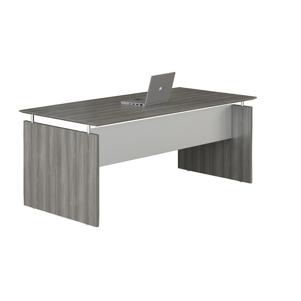 63&quot; Rectangle Straight Desk, Gray Steel