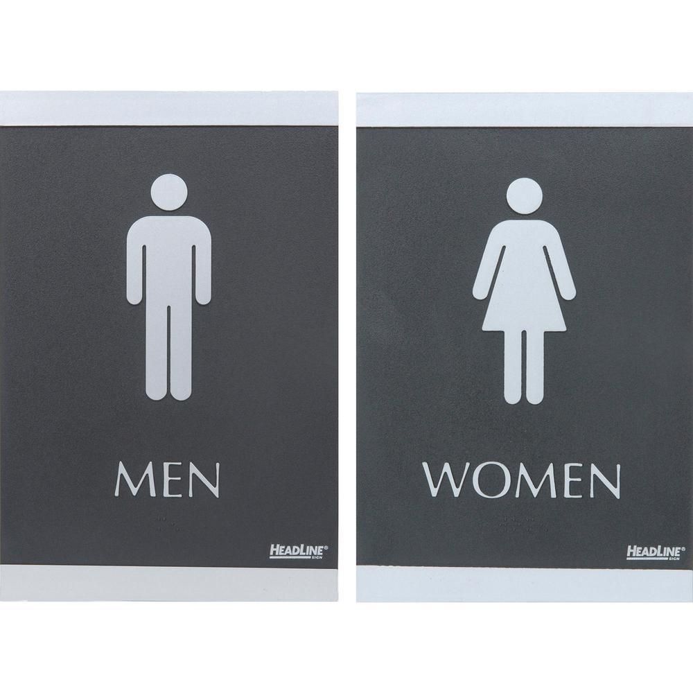 Headline Signs ADA MEN/WOMEN Restroom Sign - 1 Set - Men, Women Print/Message