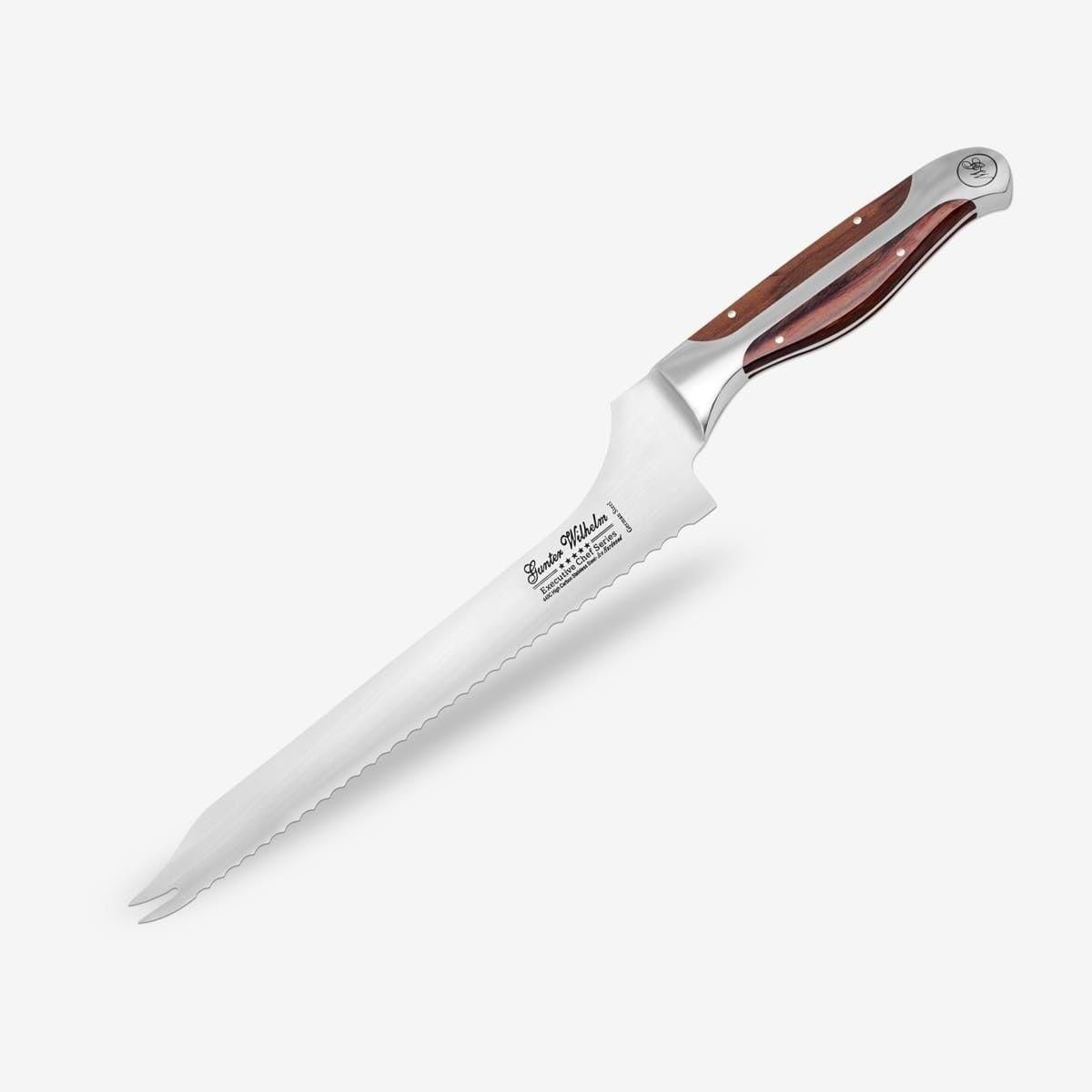 Gunter Wilhelm Thunder 9.5 inch Offset Bread Knife, Brown Pakkawood SKU: &#39;218