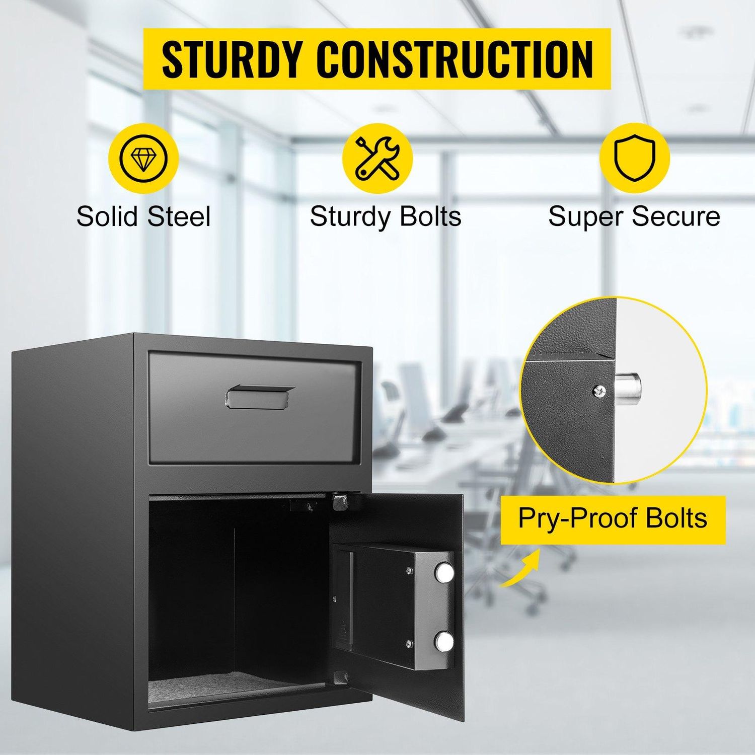 VEVOR Digital Depository Safe 1.7 Cubic Feet Made of Carbon Steel Electronic, Capacity: 1.7 Cubic Feet