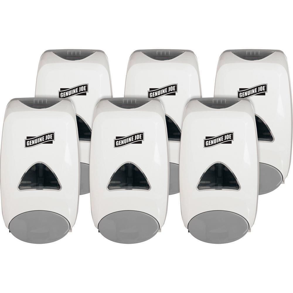 Genuine Joe 1250 ml Foam Soap Dispenser - Manual - 1.32 quart Capacity - Site, Color: White