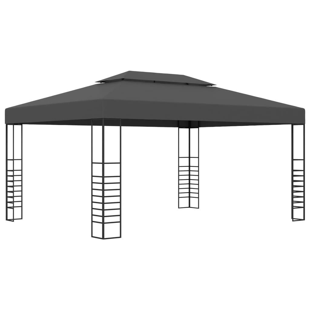 vidaXL Canopy Anthracite Steel 10x13.1 ft Gazebo Canopy Rectangular, Color: Anthracite