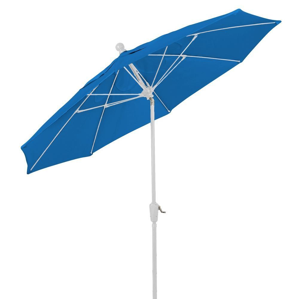 9&#39; Oct Patio Tilt Umbrella 8 Rib Crank with Pacific Blue Solution Canopy