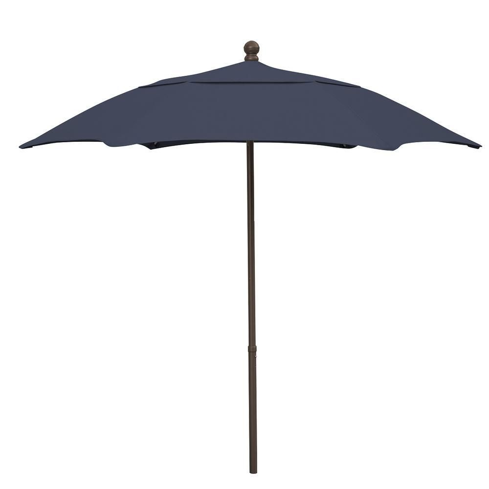 7.5&#39; Oct Patio Umbrella 6 Rib with Navy Blue Solution Dyed Poly Canopy
