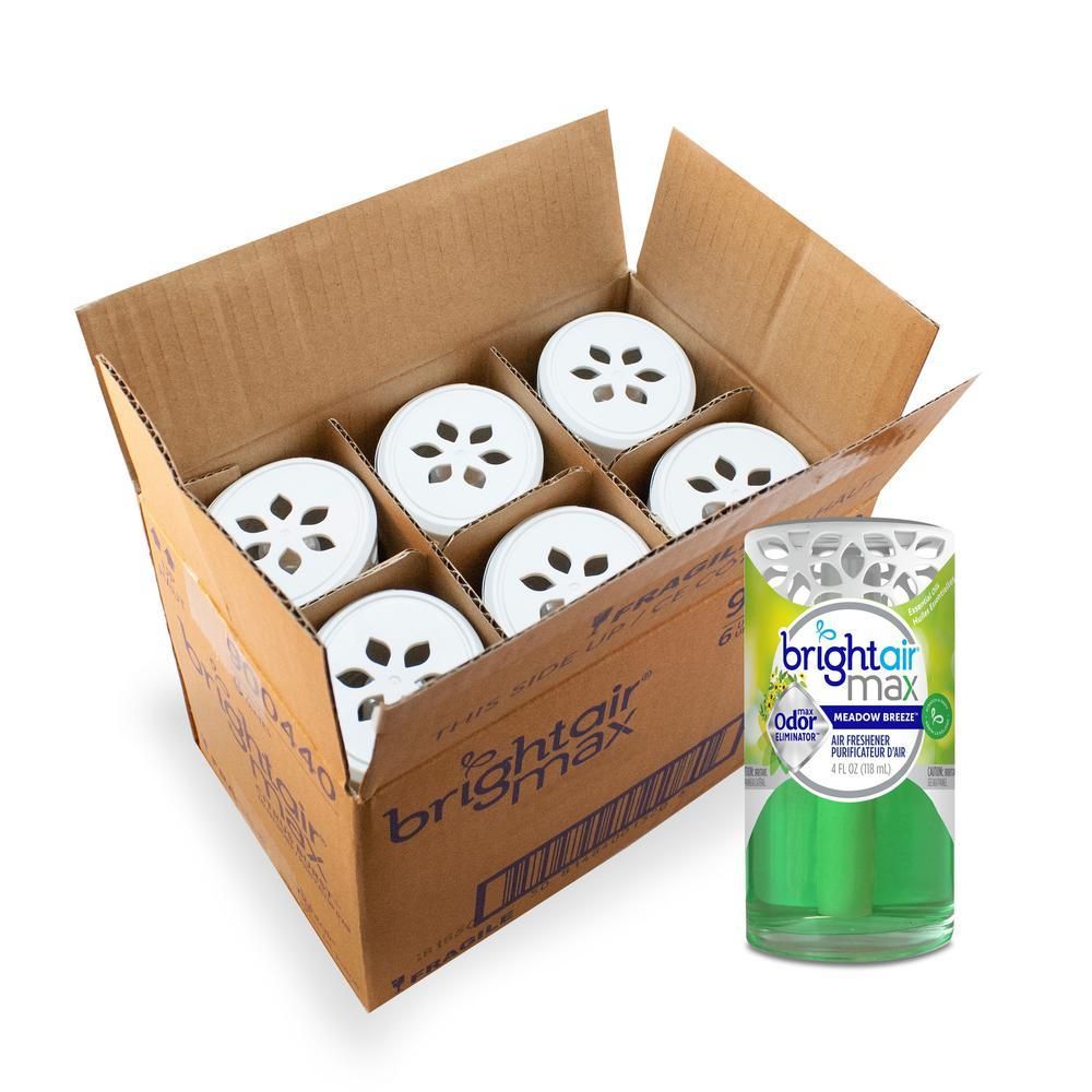 Bright Air Max Odor Eliminator - Gel - 4 fl oz (0.1 quart) - Meadow Breeze - 6 /
