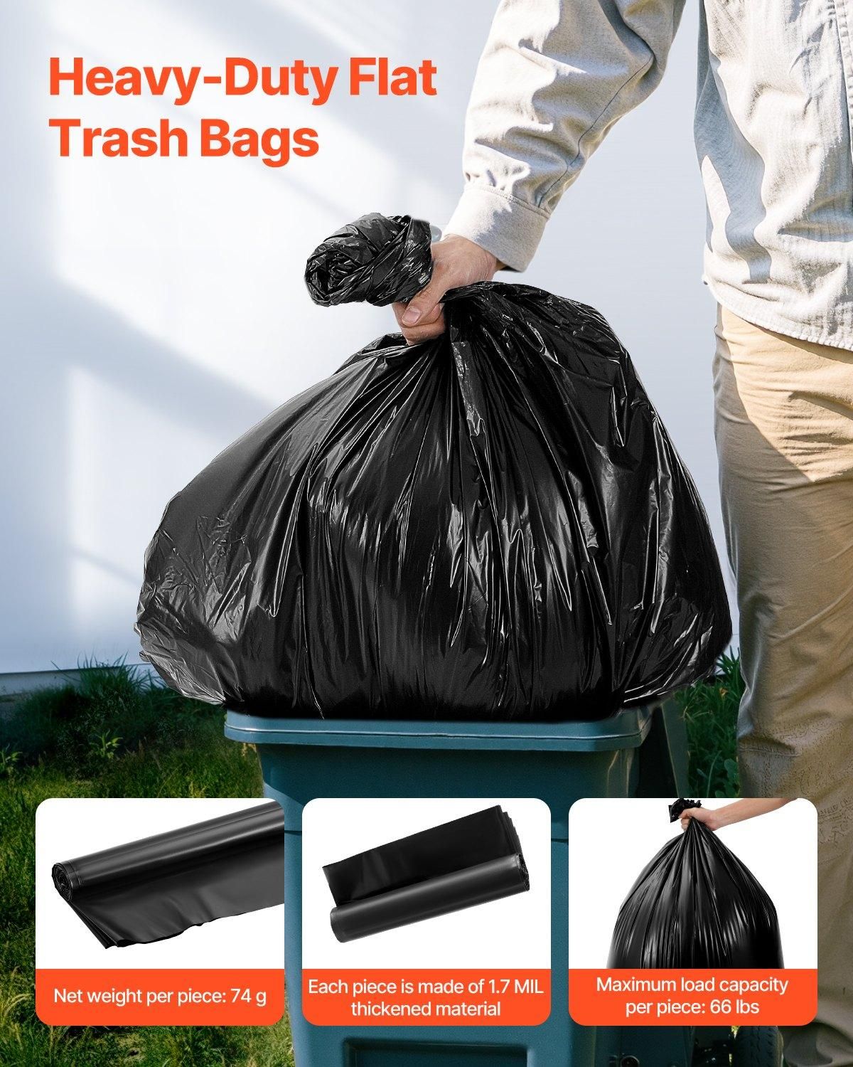VEVOR Contractor Trash Bags, 40-45 Gallon Heavy Duty Contractor Trash Bags, 1.7