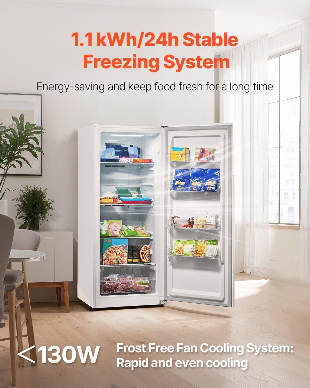VEVOR Convertible Freezer/Refrigerator, 14 Cu.Ft Frost Free Upright Freezer with