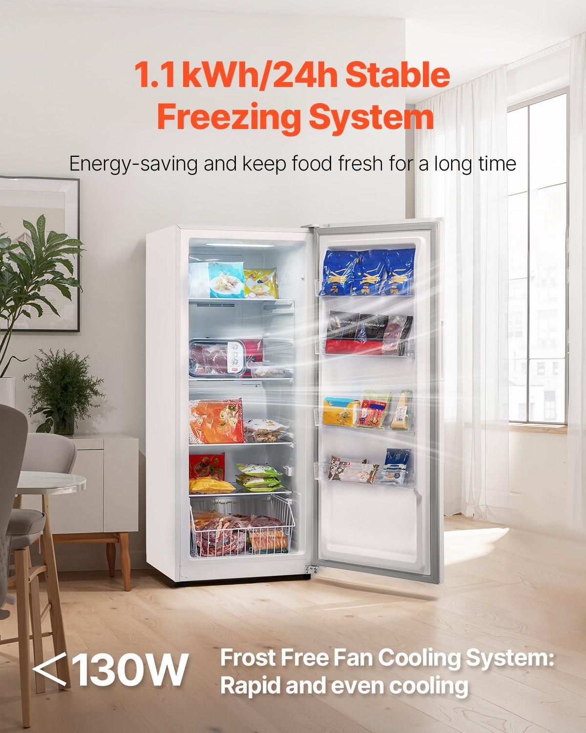 VEVOR Convertible Freezer/Refrigerator, 17 Cu.Ft Frost Free Upright Freezer with