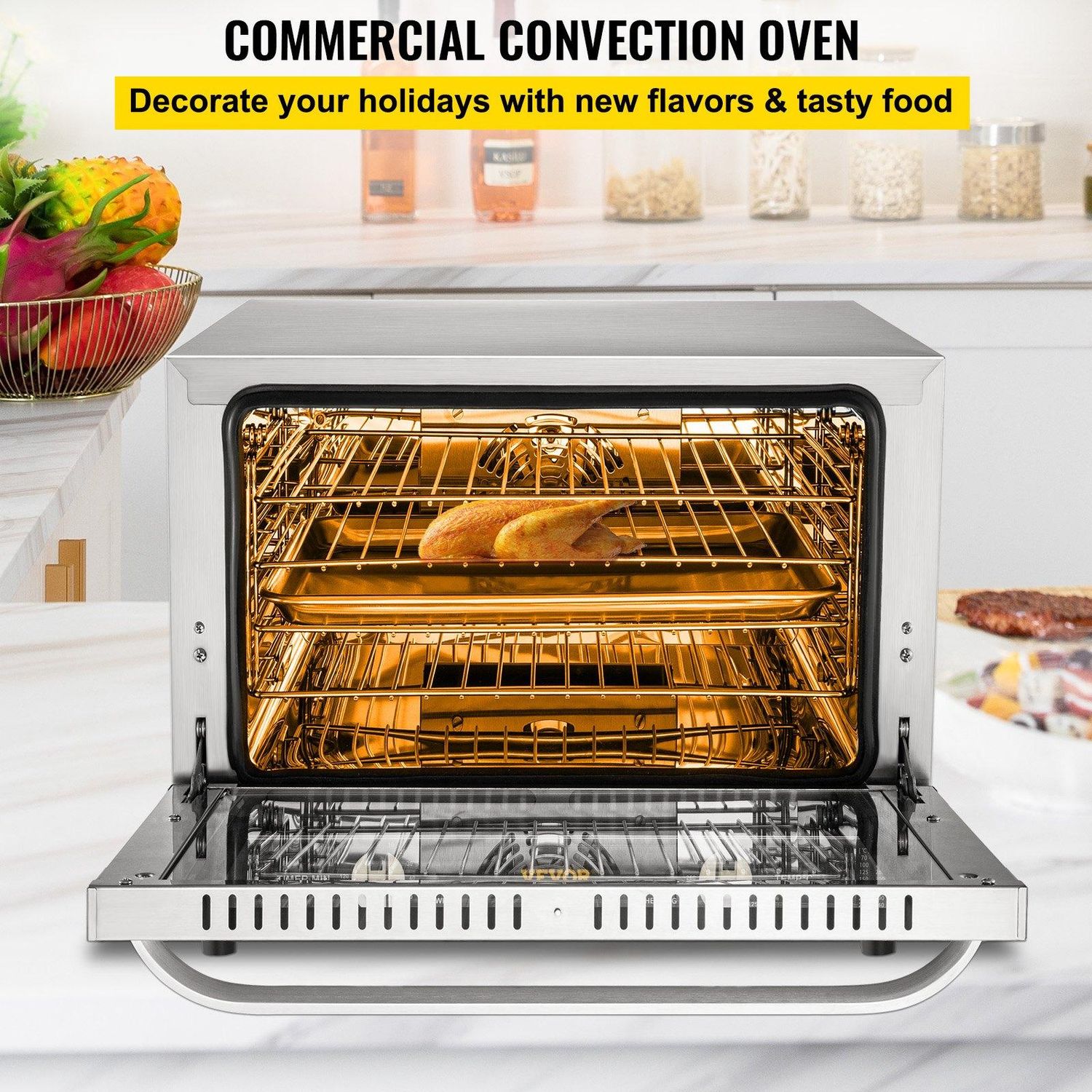 VEVOR Commercial Convection Oven, 66L/60Qt, Half-Size Conventional Oven