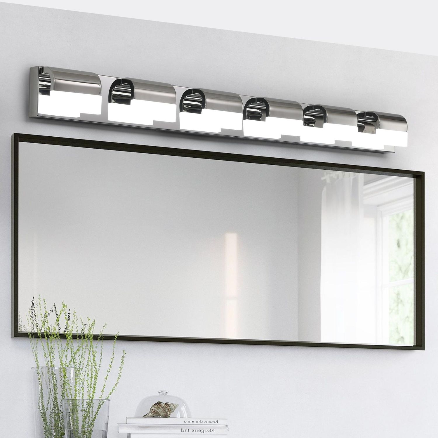 Modern Bathroom Vanity Lighting 6-Light LED Vanity Lights Over Mirror Bath Wall