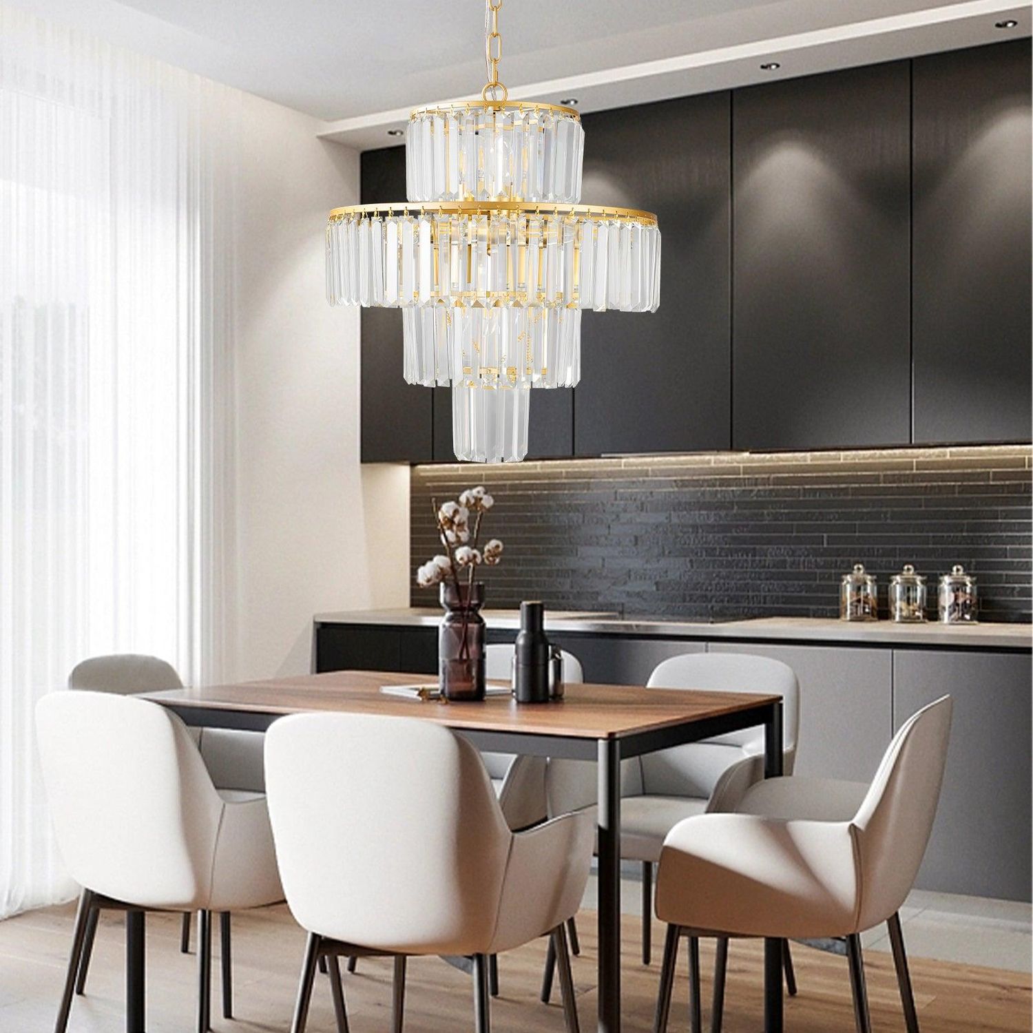 Crystal Chandelier Modern Chandeliers Lights Fixture Hanging Pendant Light