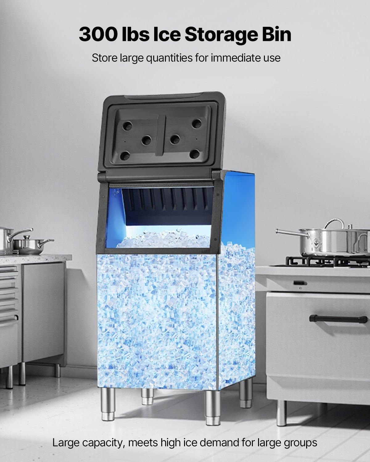 VEVOR Commercial Ice Maker Storage Bin, 300 LBS Capacity Ice-Bin, Commercial Ice