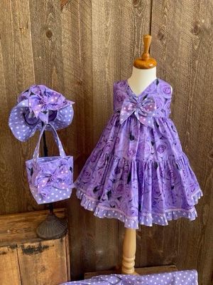 ThornKat Kids Handmade Girls Purple Rose Dress