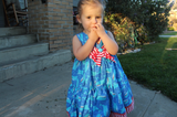 ThornKat Kids Handmade Girls Red White and Blue Whales Dress