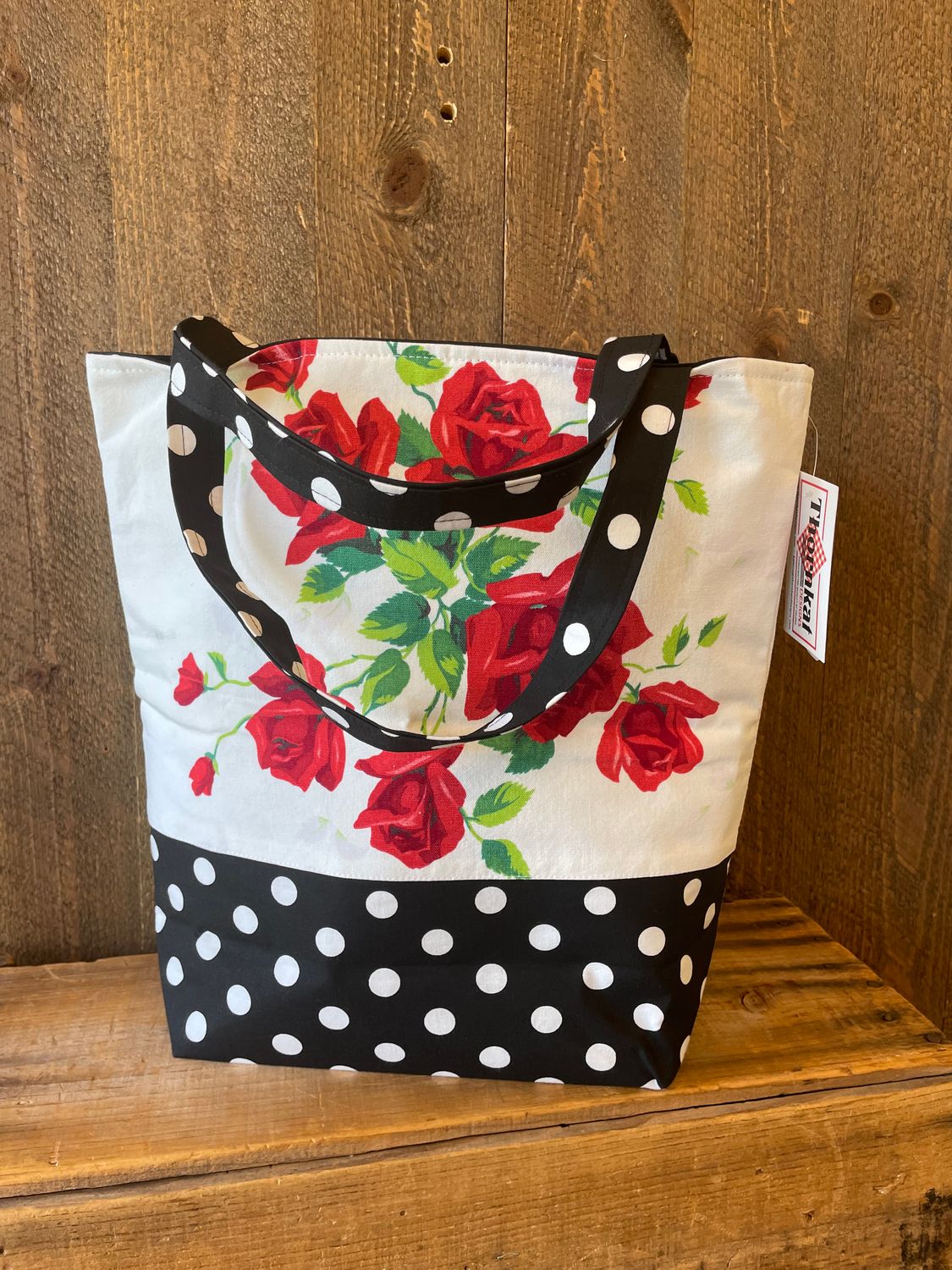 1960’s Rose table linen tote bag