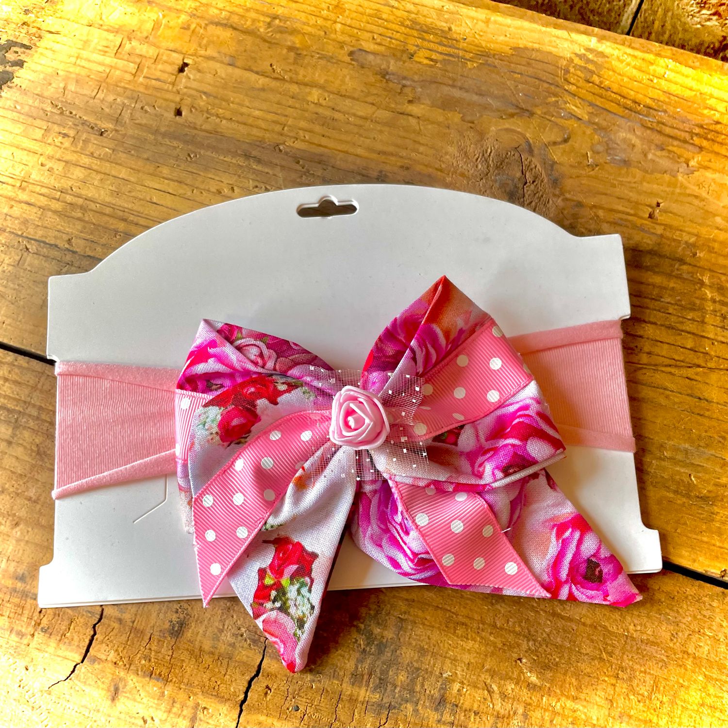 Pink rose headband