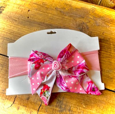 Pink rose headband