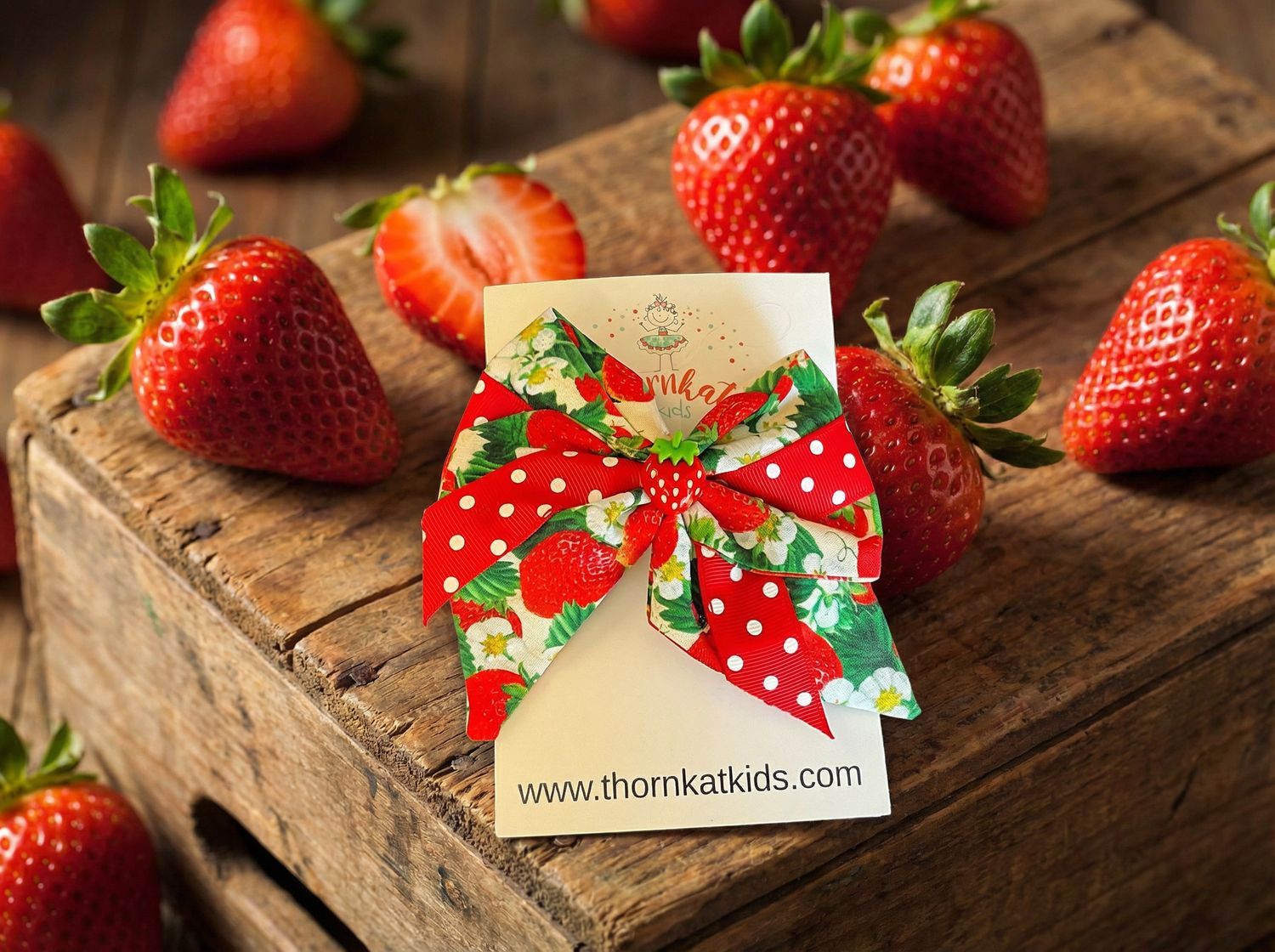 Strawberry delight hair bow