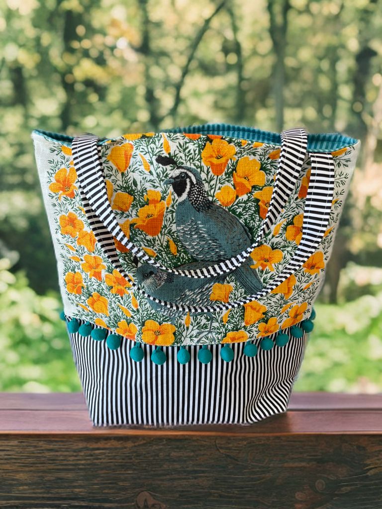 Fabulous Quail and Poppy Tote Bag