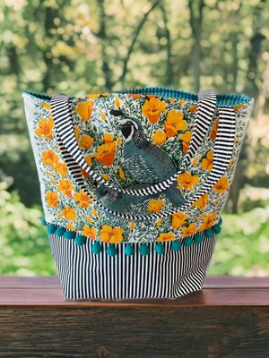 Fabulous Quail and Poppy Tote Bag