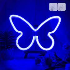 BLUE NEON LIGHT BUTTERFLY