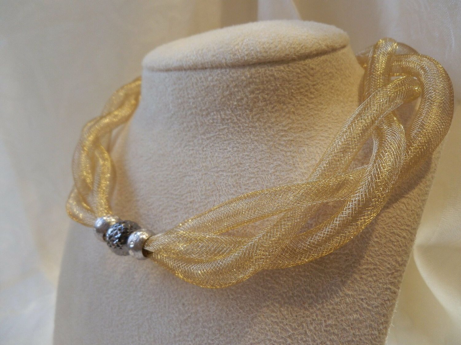 COLLIER MAGLIA TESSUTO IN ARGENTO