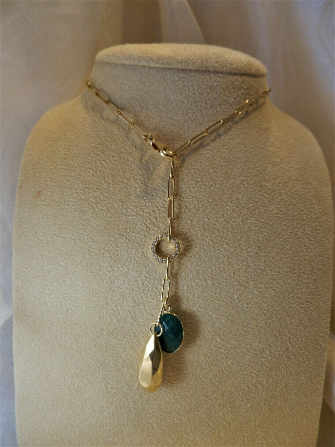COLLIER ARGENTO DORATO E AGATA