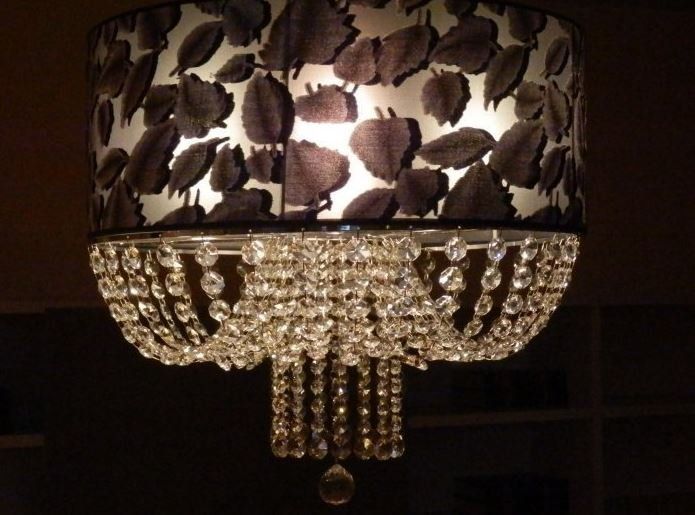 Lampadario Tessuto e Cristalli Lampadario Tessuto e Cristalli