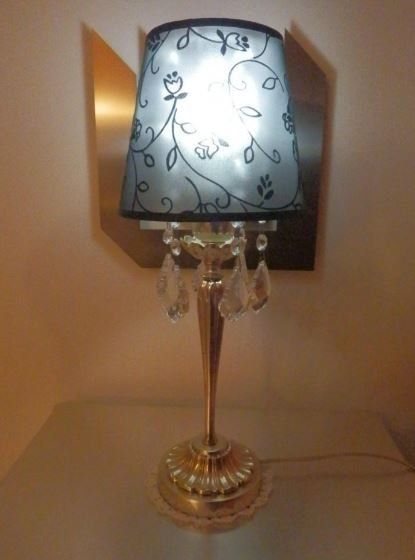 Lampada foglia argento e cristalli Lampada foglia argento e cristalli