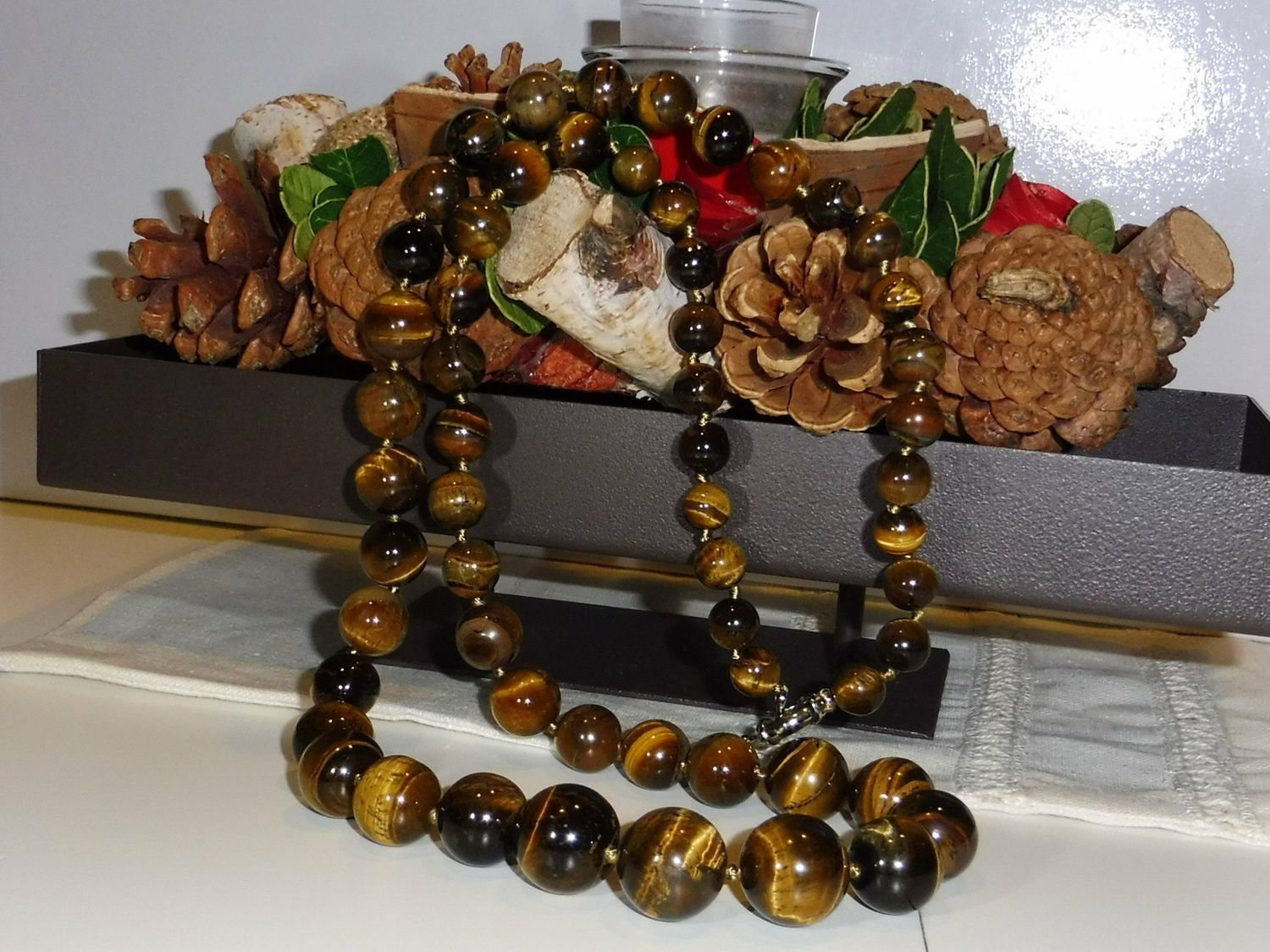 Collana in occhio di tigre naturale cm.80 Collana in occhio di tigre naturale cm.80