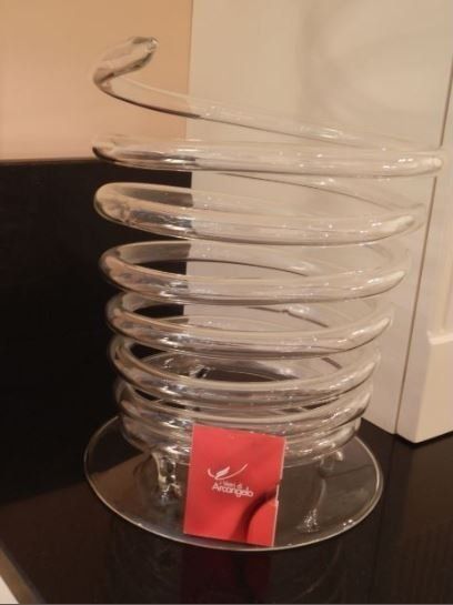 Porta frutta in vetro soffiato con canna a spirale - MADE IN ITALY - Porta frutta in vetro soffiato con canna a spirale - MADE IN ITALY -