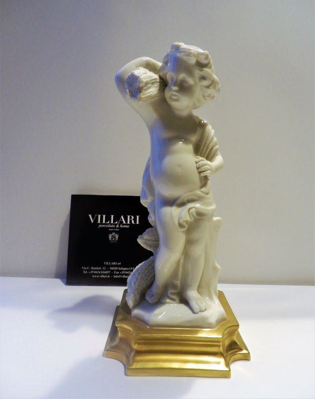 Putto Putto " Estate " in porcellana e oro