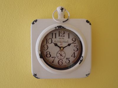 Orologio da parete in ferro laccato anticato e vetro