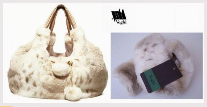Borsa in eco-pelliccia lince VOGHI + Scalda collo