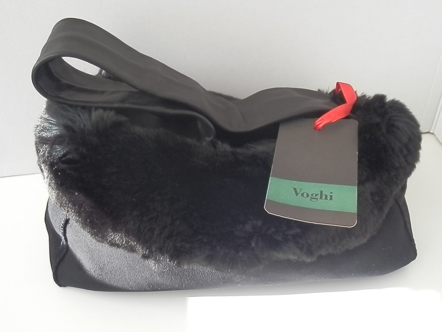 Borsa in eco-pelliccia visone nero - VOGHI