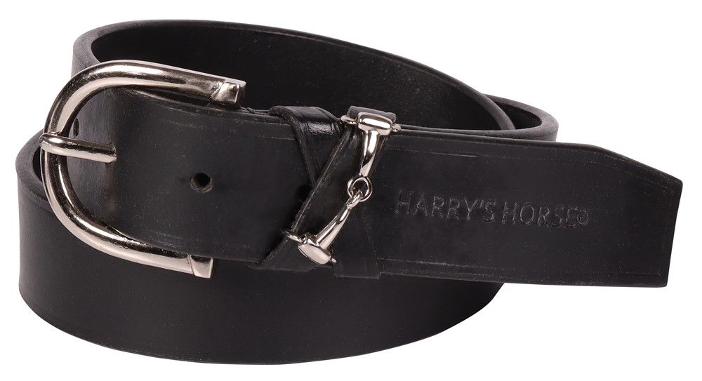 Riem bit leder zwart zilver