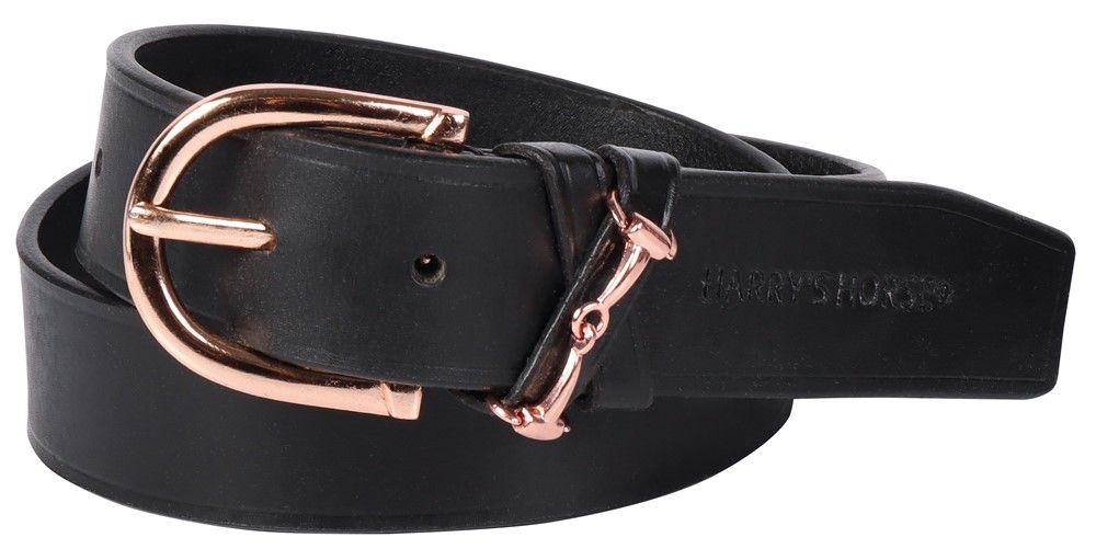 Riem bit leder zwart ROSEGOLD