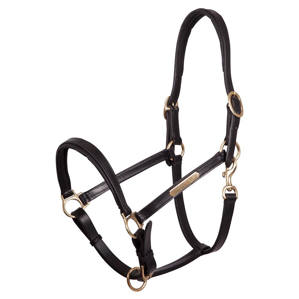 Premiere leder halster zwart