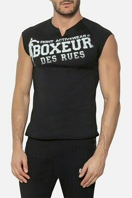 Безрукавка "Boxeur", Men's (with big print and raw), Black, Boxeur Des Rues