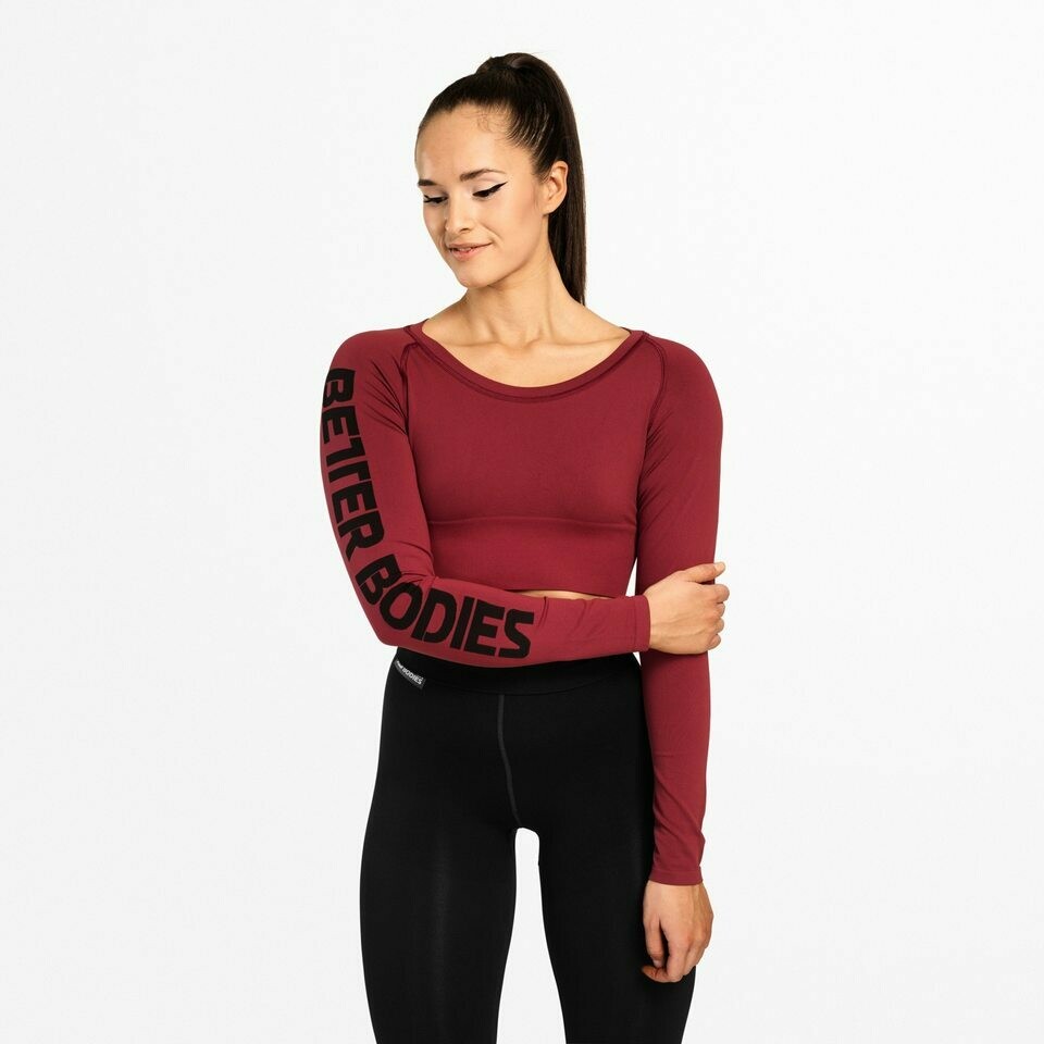 Топ Bowery cropped ls Sangria Red Better Bodies