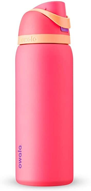 Бутылочка для воды c закрытым горлышком FreeSip Stainless Steel 24oz, 709 мл Hyper Flamingo OWALA