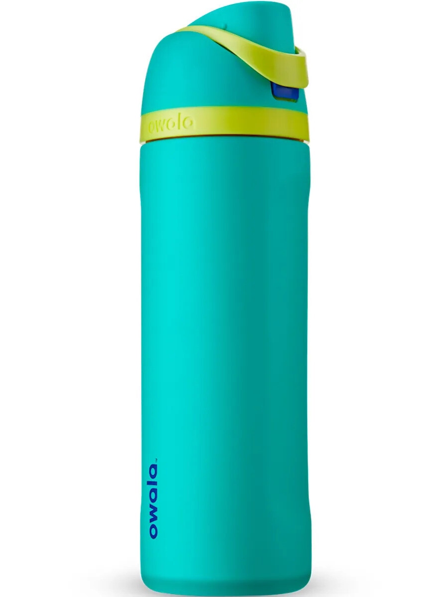 Бутылка для воды c закрытым горлышком "FreeSip Stainless Steel", 24oz (710мл), Neon Basil, OWALA