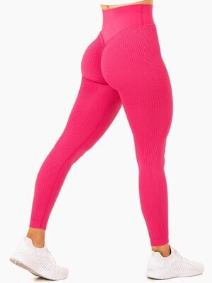 Леггинсы "Honeycomb Scrunch Seamless Leggins", Women's, Hot Pink, Ryderwear