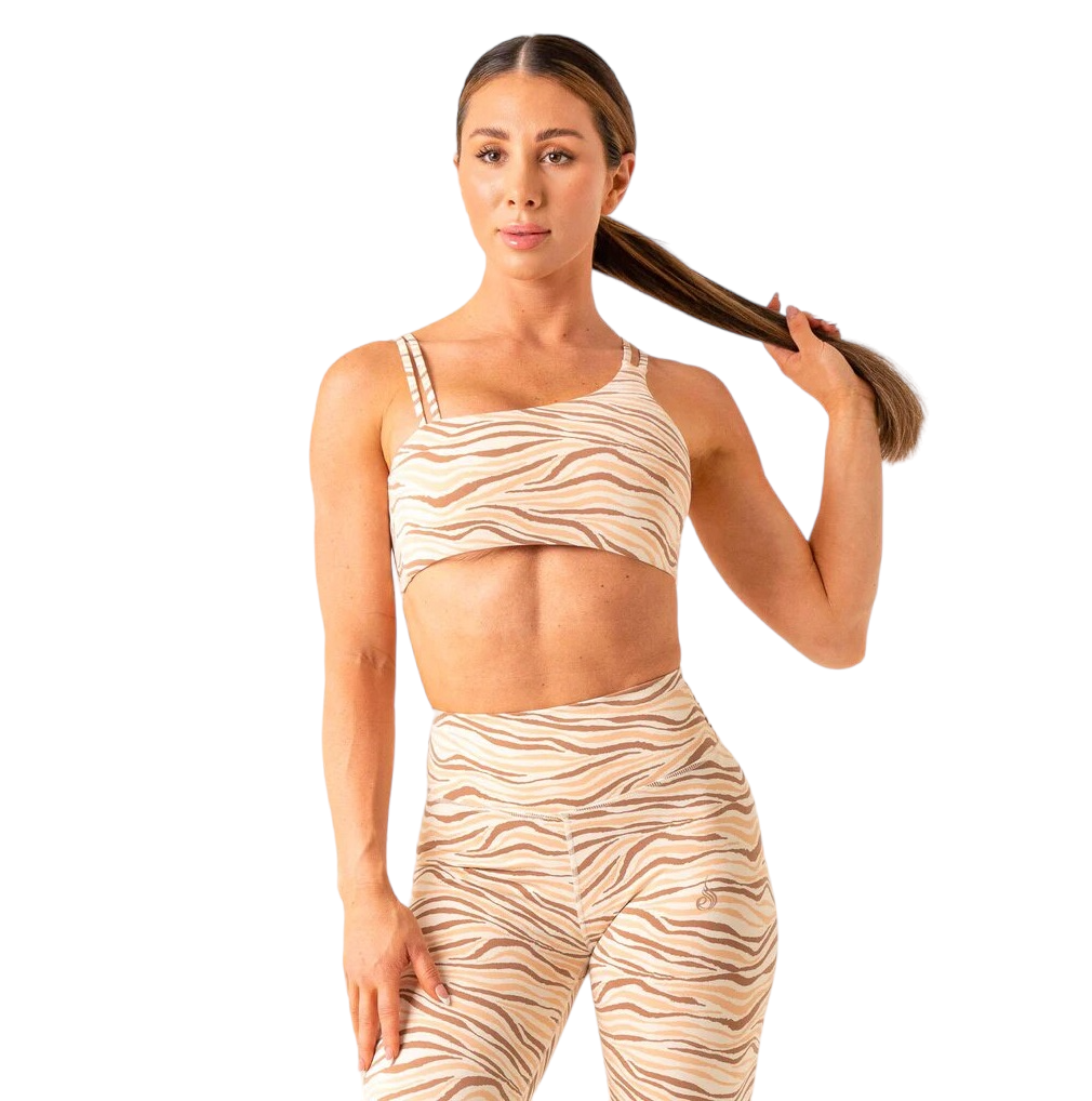 Топ "Unstoppable One Shoulder Sports Bra", Women's, Vanilla Zebra, Ryderwear