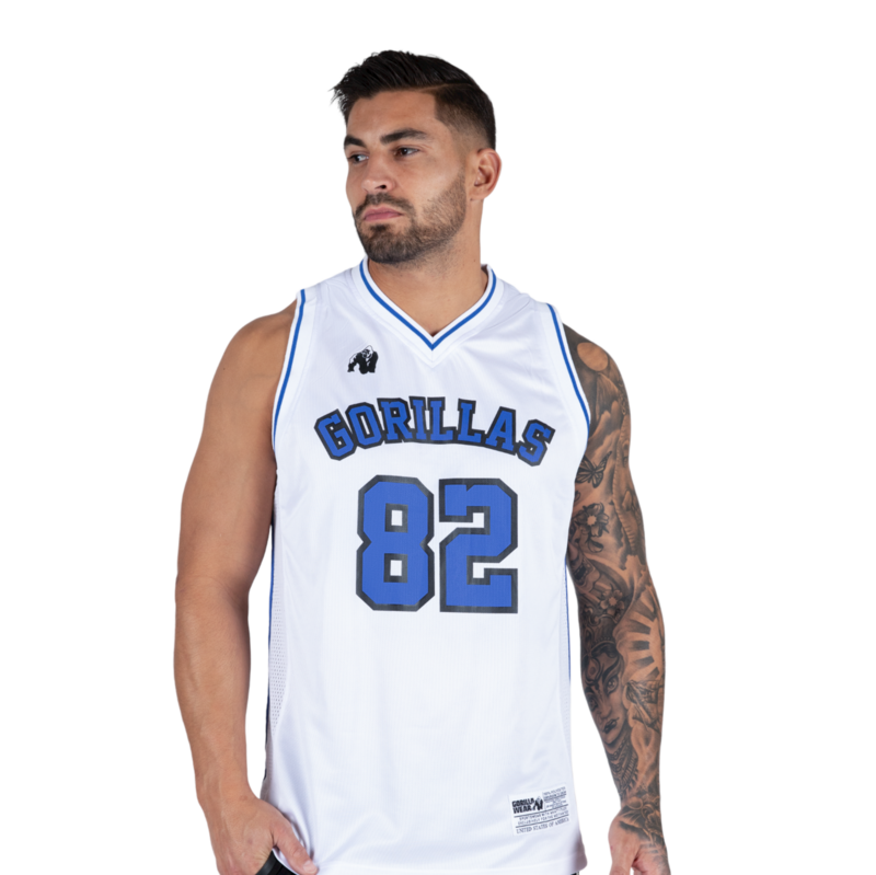 Майка &quot;San Mateo Jersey Tank Top&quot;, White/Blue, GorillaWear