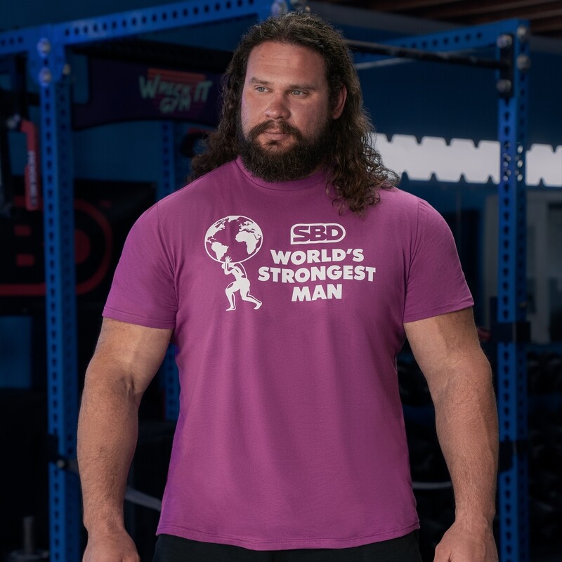 Футболка &quot;World’s Strongest Man 2024&quot;, Men&#39;s, Purple, SBD