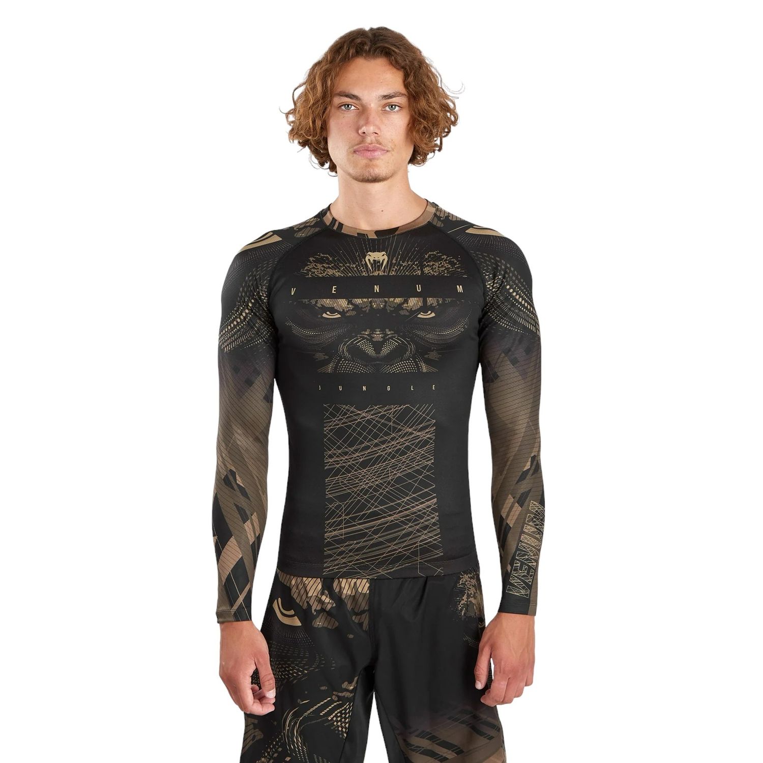 Рашгард &quot;Venum Gorilla Jungle Rashguard Long Sleeves&quot;, Sand/Black, VENUM