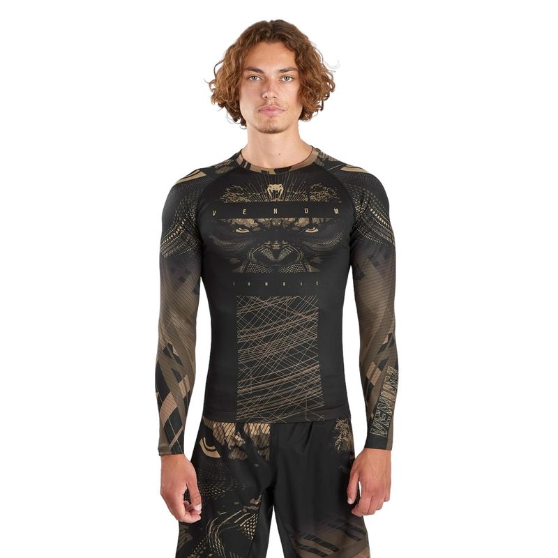 Рашгард &quot;Venum Gorilla Jungle Rashguard Long Sleeves&quot;, Sand/Black, VENUM