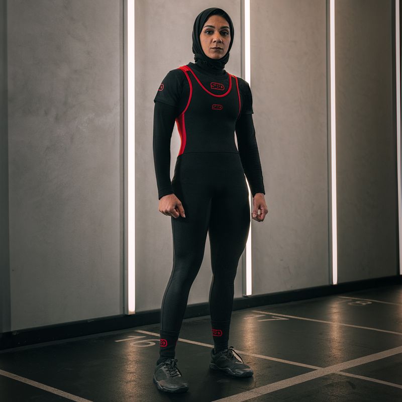 Комбинезон &quot;Classic&quot;, Powerlifting Singlet Full Length 2024, Women&#39;s, Black/Red, SBD