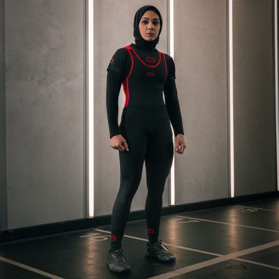 Комбинезон &quot;Classic&quot;, Powerlifting Singlet Full Length 2024, Women&#39;s, Black/Red, SBD
